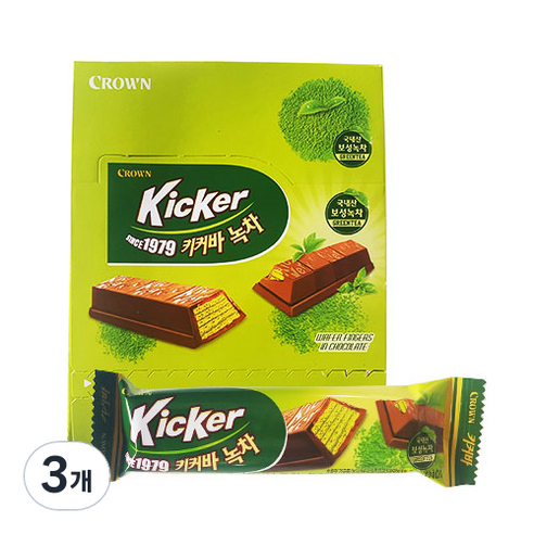 크라운 키커바 녹차 스니커즈, 450g, 3개