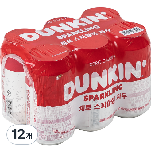 던킨 제로 스파클링 자두, 350ml, 12개
