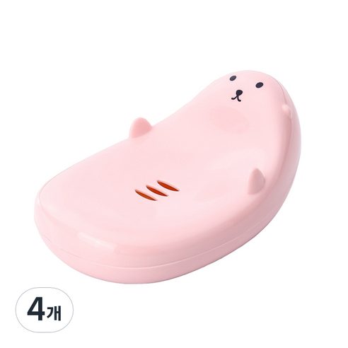 제이라이프 수달 비누 받침대, 핑크, 4개