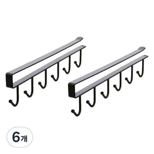 다용도 도구 소품걸이, 블랙, 6개