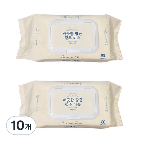 생활을그리다 깨끗한 향균 행주티슈 캡형, 80개입, 10개