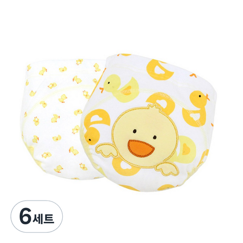 조이멀티 배변훈련팬티 2입, 오리J (옐로우), 6세트