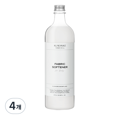 클라리케 스노우플레이크 유아 섬유유연제, 4개, 970ml