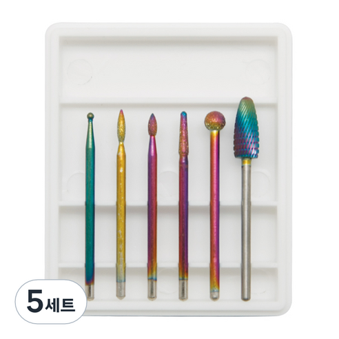 아이빛 에스엠에코랩 네일드릴 비트세트 04, 혼합색상, 5세트