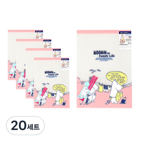 금홍팬시 무민 볼륨형 포장 봉투 대, 핑크, 20세트