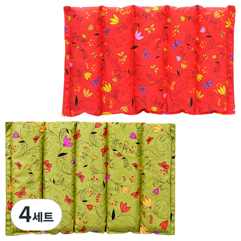 아이러브허브 허브 다용도 찜질팩 소 2p 카키 + 레드, 4세트