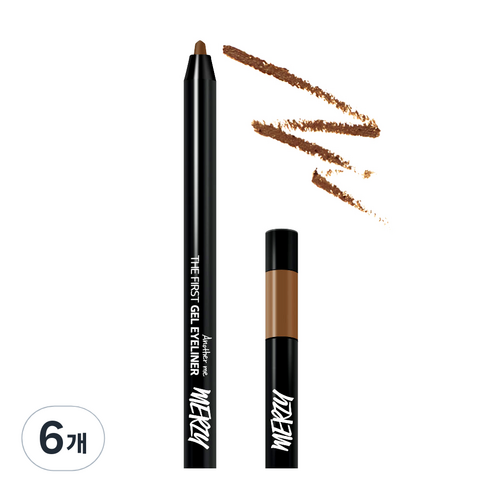 머지 더 퍼스트 젤 아이라이너 0.5g, G6 소프트 브라운, 6개