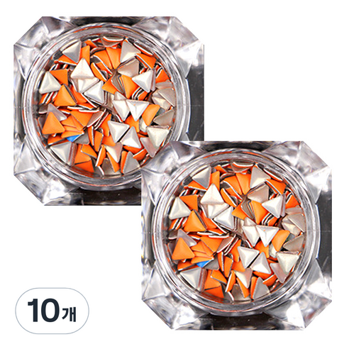 트라이앵글 네일 글리터 4mm, 오렌지, 10개