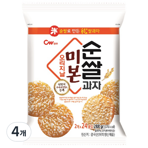 순쌀 과자 미본 오리지널, 288g, 4개