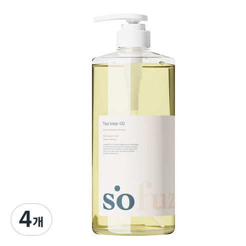 소퍼즈 티트리 40 약산성 지성 샴푸 시트러스향, 4개, 1000ml