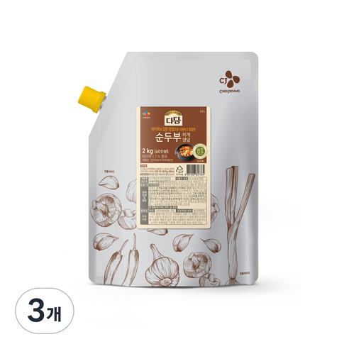 다담 순두부찌개양념, 2kg, 3개
