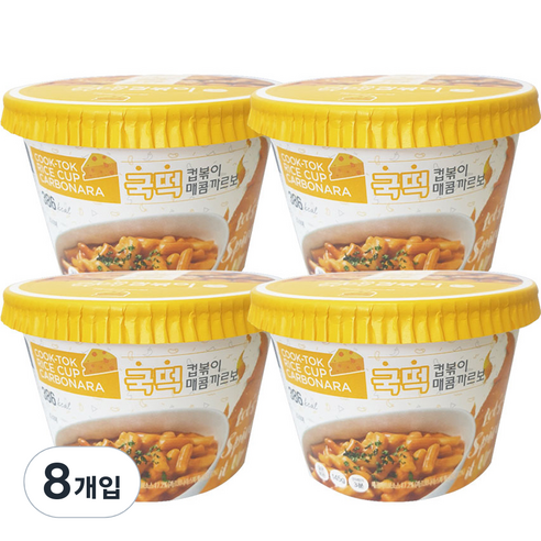 에스제이푸드 낭만부라더 국떡 즉석 컵볶이 매콤까르보, 145g, 8개입