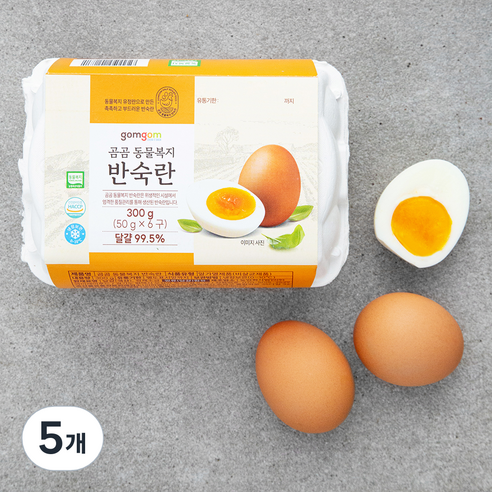 곰곰 동물복지 반숙란 (냉장), 6구, 5개