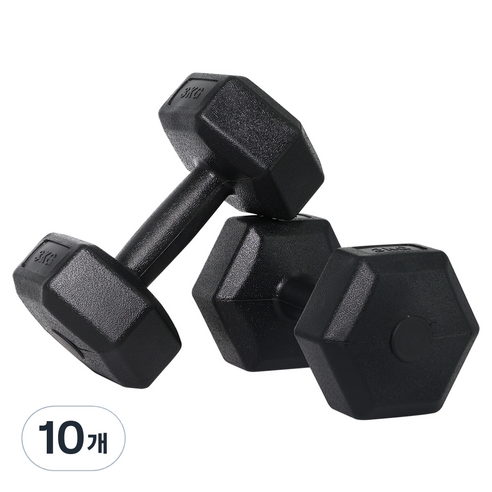 벨리카 홈짐 베이직 육각 덤벨 블랙 DB-01, 3kg, 10개