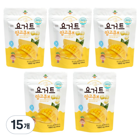 산마을 요거트 망고큐브, 망고향, 16g, 15개
