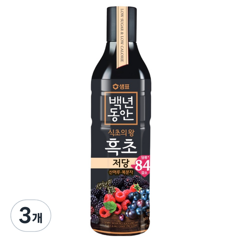 백년동안 샘표 저당 산머루 복분자 흑초, 900ml, 3개