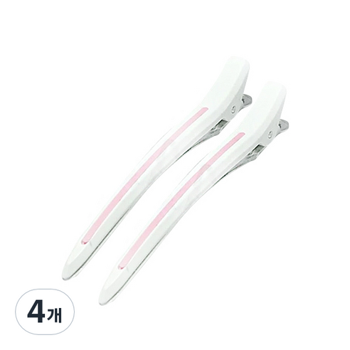 다카라 크리스탈 헤어클립 대 120mm, 4개, 화이트 + 핑크