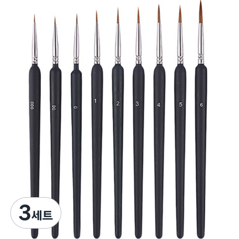 OON 다용도 라인 디테일 세필붓 9종 세트, 3세트