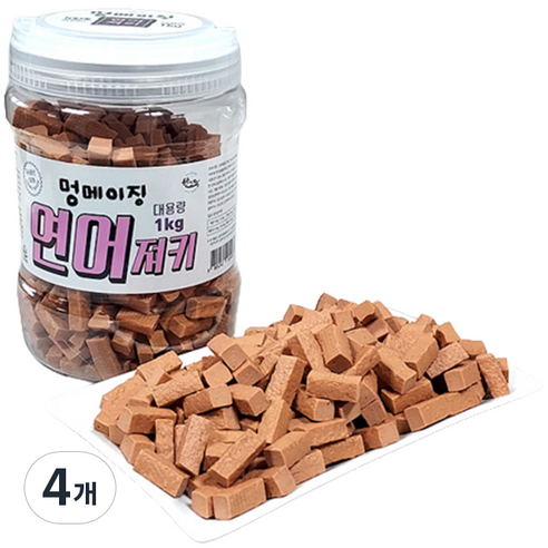 멍메이징 강아지 소프트 간식, 연어, 1kg, 4개
