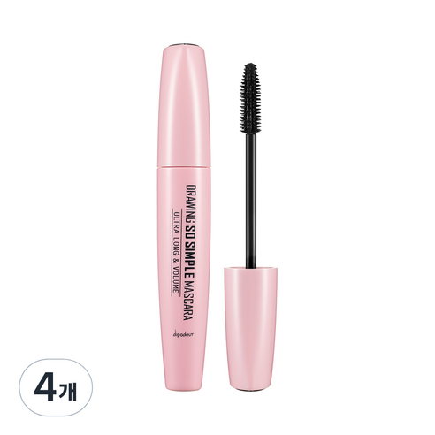 딥오데르 드로잉 쏘 심플 마스카라 12g, 01 블랙, 4개