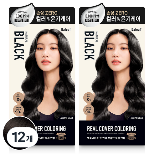 달리프 세라바이옴 컬러 리얼 새치전용 염모제 120g, 내추럴블랙, 12개