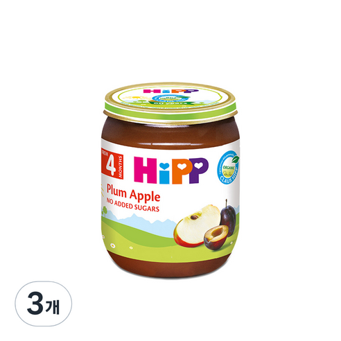 힙 플럼 애플 이유식, 플럼 + 사과 혼합맛, 125g, 3개