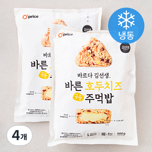 오프라이스 바른 호두치즈 주먹밥 (냉동), 4개, 500g