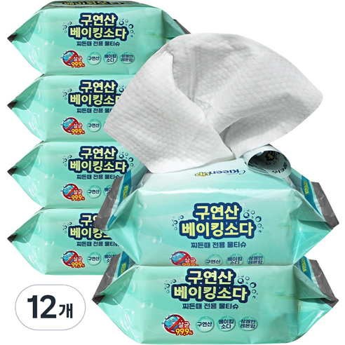 에피타클린업 구연산 베이킹소다 찌든때 전용 물티슈, 20개입, 12개