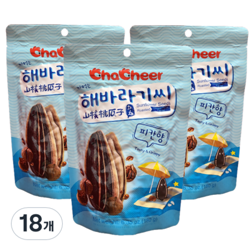 챠챠 해바라기씨 피칸맛, 180g, 18개
