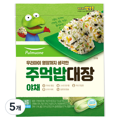 풀무원 주먹밥대장 야채, 5개, 30g