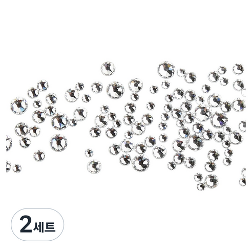 젤로젤로 프리미엄 네일 스톤 100p 세트, 2세트, JCS-01 원형 혼합