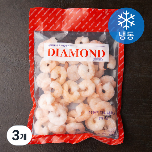 다이아몬드새우 흰다리 자숙 새우살 39~47미 (냉동), 200g, 3개