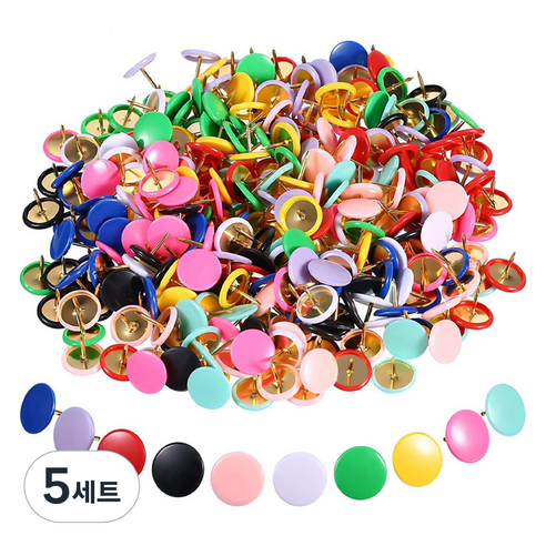 코히모 다용도 원형 압정 컬러핀 10종 x 30p 세트 4W430, 5세트, 300개입