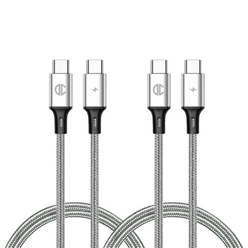 디씨네트워크 페브릭 C to C PD 고속 충전케이블 60W 2p, 1.2m, GRAY