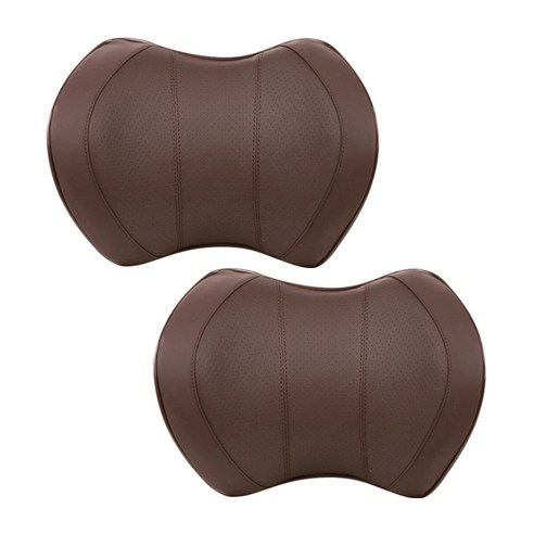카템 힐링 차량용 목받침 넥쿠션 CT143 28.5 x 20 cm, 브라운, 2개