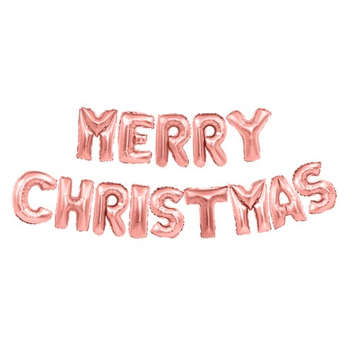 MERRY CHRISTMAS 풍선 소, 로즈골드, 1개