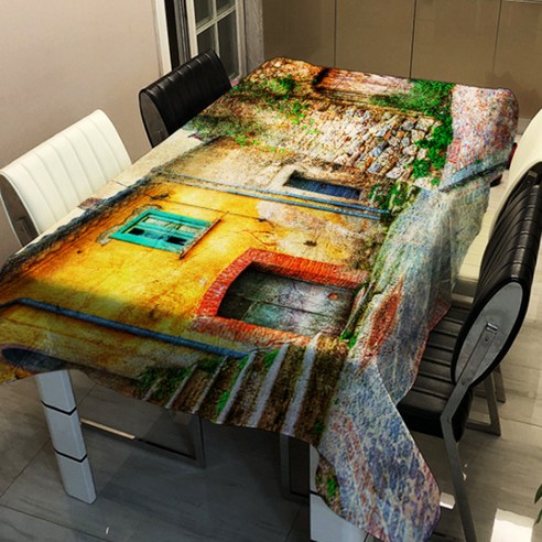 알럽홈 유럽 풍경 프린팅 스퀘어 홈 식탁보, TYPE13, 100 x 140 cm