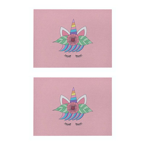 라벤더 유니콘 일러스트 플레이스 매트 2P, 032, 32 x 21 cm
