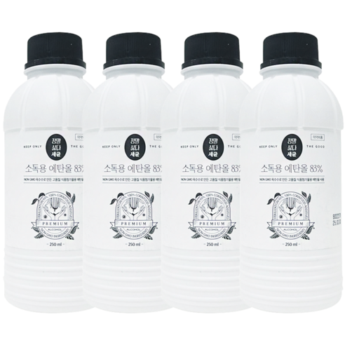 정말싫다세균 소독용 에탄올, 4개, 250ml