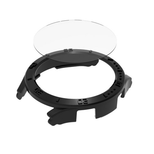 스페이스쉴드 갤럭시워치 44mm 호환 올인원 강화유리 + 베젤링 범퍼 케이스, 블랙(베젤링)