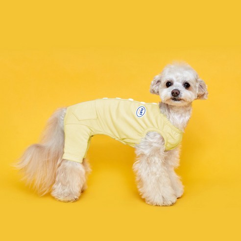 플로트 강아지 코지 민소매 올인원, 레몬