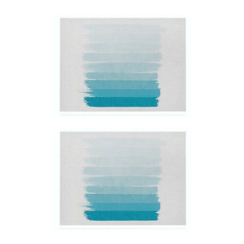 스트라이프 기하학 린넨 프린팅 테이블 매트 2P, 031, 42 x 32 cm