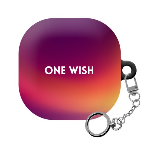 몬드몬드 포인트 뷰티풀 갤럭시 버즈 프로 / 버즈 라이브 하드 케이스 + 키링, One wish