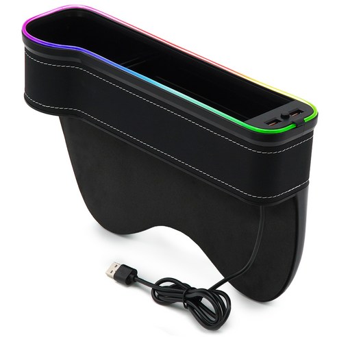 에이스피드 차량용 멀티 컵홀더 틈새 수납 QC3.0 USB 충전 사이드포켓 블랙(운전석) – 1개 차량 소모품