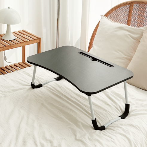 오브민 다용도 접이식 라운딩 베드 트레이, 블랙
