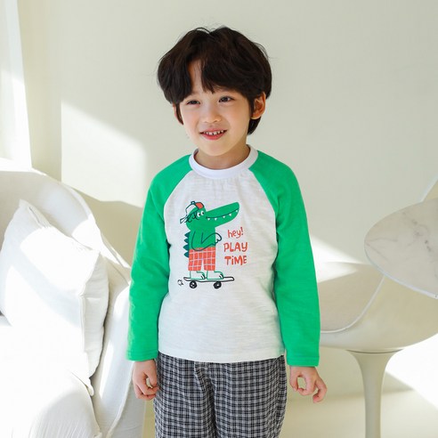 라라아망 남아용 플레이 라글란 티셔츠