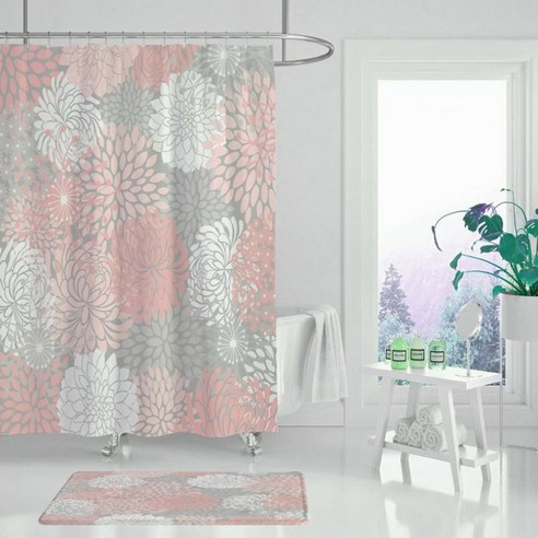 플로즈 유니크 디자인 방수 욕실 샤워 커튼 L617A1 180 x 165 cm, 1개
