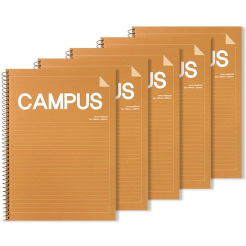 투영디자인 2500 컬러 캠퍼스 스프링 유선노트, 머스타드, 5개