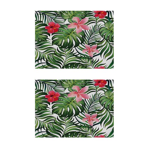 알로하와이 열대동식물 코튼 플레이스 매트 2p, 07, 42 x 32 cm