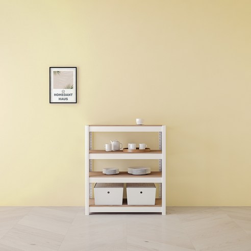 홈던트 하우스 철제 스탠드선반 4단 800 x 500 x 900 mm, 화이트